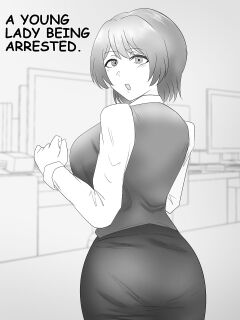 A young lady being arrested 10-14