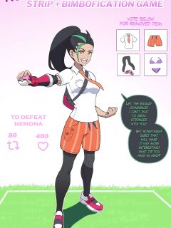 Annon: Nemona’s strip+bimbofication game