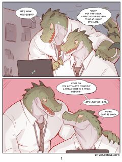 [Wolfanine] Just Two Lizards in the Office